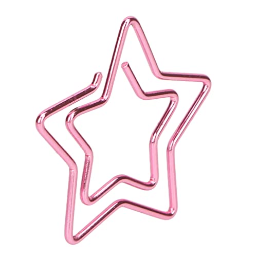 100Pcs Multifunctional Document Clip Cute Pink Star Shape Corner Clips Bookmark Metallic Paper Clips Page Markers Clips Bookmark Fixing Tool for Office