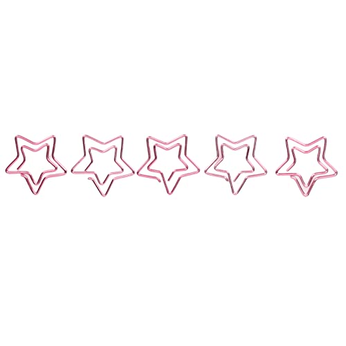 100Pcs Multifunctional Document Clip Cute Pink Star Shape Corner Clips Bookmark Metallic Paper Clips Page Markers Clips Bookmark Fixing Tool for Office