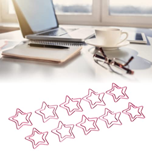 100Pcs Multifunctional Document Clip Cute Pink Star Shape Corner Clips Bookmark Metallic Paper Clips Page Markers Clips Bookmark Fixing Tool for Office