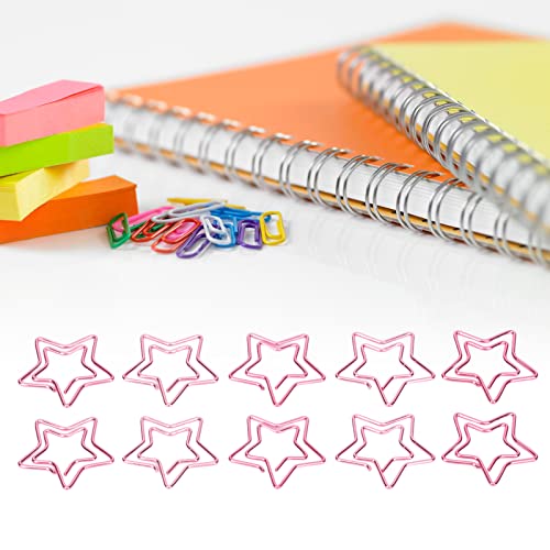 100Pcs Multifunctional Document Clip Cute Pink Star Shape Corner Clips Bookmark Metallic Paper Clips Page Markers Clips Bookmark Fixing Tool for Office