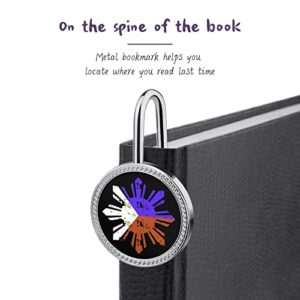 Flag of The Philippines Elegant Bookmarks Metal Book Markers for Women and Men Booklovers