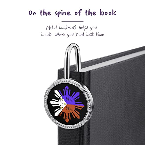 Flag of The Philippines Elegant Bookmarks Metal Book Markers for Women and Men Booklovers