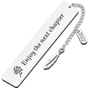 enjoy your next chapter bookmark 2022, retirement gifts for women, book lover, coworker leaving gifts, come with gift box and best wishes card
