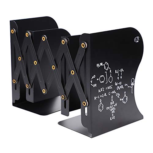 Expandable Bookends Adjustable Metal Bookcase Non-Skid Book Stand Holder Heavy Duty Book Storage Rack Split-up Book Shelf School Desktop Organizer for Magazine Textbook Album