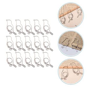 Cabilock 20Pcs Paper Clips Bird Binder Clips Cute Animal Bookmark Clips Page Marker Metal File Note Clips for Office School Supplies Wedding Party Decor Silver