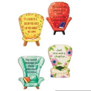 cozy colorful chair chapter book 2.5 x 2 vinyl decorative magnetic bookmark