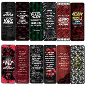 creanoso cthulhu h p lovecraft bookmark cards (12-pack) – unique teacher stocking stuffers gifts for boys, girls, kids, teens, students – book reading clippers