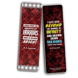 Creanoso Cthulhu H P Lovecraft Bookmark Cards (12-Pack) - Unique Teacher Stocking Stuffers Gifts for Boys, Girls, Kids, Teens, Students - Book Reading Clippers