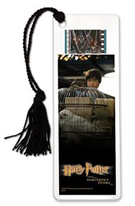 filmcells harry potter (harry and hedwig platform 9 3/4) bookmark with tassel and real 35mm film clip