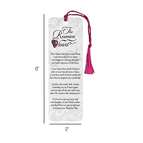 The Reunion Heart Memorial Damask Ivory Cardstock Tassel Bookmarks, Pack of 12