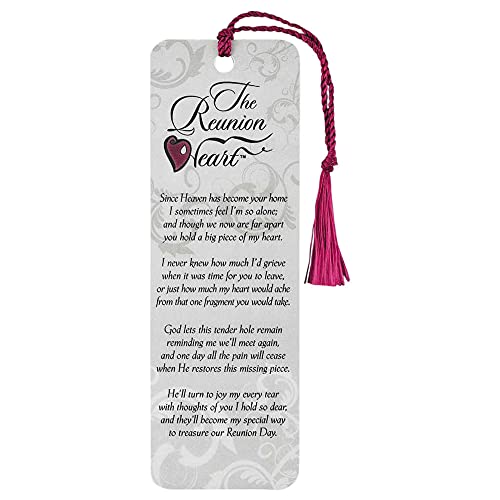 The Reunion Heart Memorial Damask Ivory Cardstock Tassel Bookmarks, Pack of 12