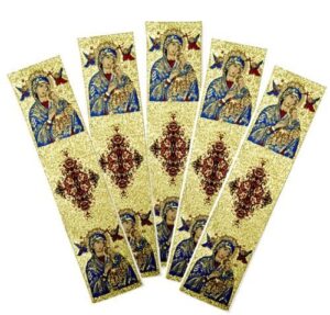 set of 5 tapestry religious bookmark madonna and child perpetual help icon 9 inch