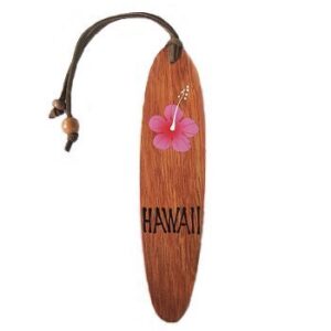 hawaiian koa wood hibiscus flower bookmark