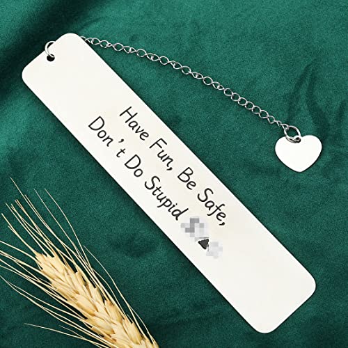 Don’t Do Stupid Funny Gifts Bookmark for Kids, Gag Christmas Gifts Idea for Son Daughter Grandson Granddaughter Valentine Birthday Stocking Stuffer Men Women, Graduation 2023 Gifts for Him Her Seniors