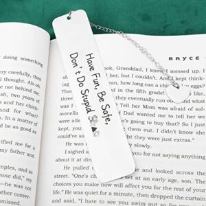 Don’t Do Stupid Funny Gifts Bookmark for Kids, Gag Christmas Gifts Idea for Son Daughter Grandson Granddaughter Valentine Birthday Stocking Stuffer Men Women, Graduation 2023 Gifts for Him Her Seniors