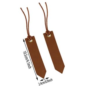 Leather Bookmark ZZLZX 4PCS Brown Leather Handmade Reading Page Markers for Book, Perfect Gift for Reader Writers, Leather Book Marks