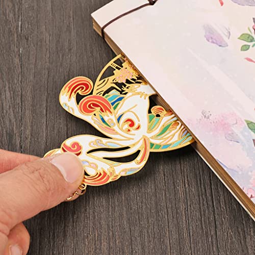 Bookmark Fox Animal Marker Bookmark of Pages Book Clip with Pendant Pagination Mark Metal Chinese Style 1Piece