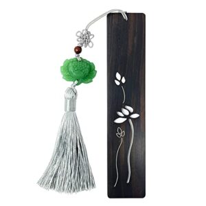 allydrew sandalwood bookmark with pendant tassel for book lovers an readers, water lily