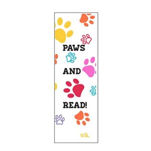 paws and read encourage reading bookmarks for kids students teachers schools dog paw book marks classroom supplies bulk (50 count)
