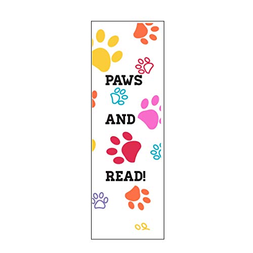 Paws and Read Encourage Reading Bookmarks for Kids Students Teachers Schools Dog Paw Book Marks Classroom Supplies Bulk (50 Count)