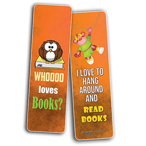 Creanoso Inspiring Bookmarks for Kids (12-Pack) - Animal Theme Reading Bookmarker Cards - Stocking Stuffers Gift for Kids, Children, Boys & Girls – Teacher and Classroom Rewards – School Gifts Set