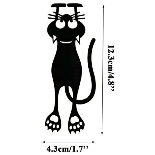 SUNYOVIME Cutout Black Kitten Bookmark, Reusable Plastic Bookmark, Black Cat Hanging Bookmark Durability and Convenience, for Book Lovers (6PCS)