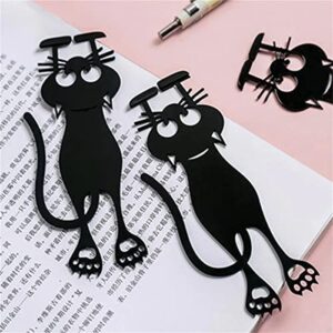 SUNYOVIME Cutout Black Kitten Bookmark, Reusable Plastic Bookmark, Black Cat Hanging Bookmark Durability and Convenience, for Book Lovers (6PCS)