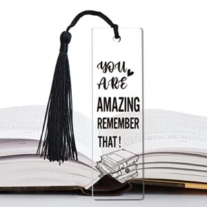 You are Amazing Remember That Inspirational Bookmark Gifts for Women Acrylic Bookmark for Girls Lovers Sister Daughter Book Bookworm for Female Friend Sister Gifts Friendship Gifts