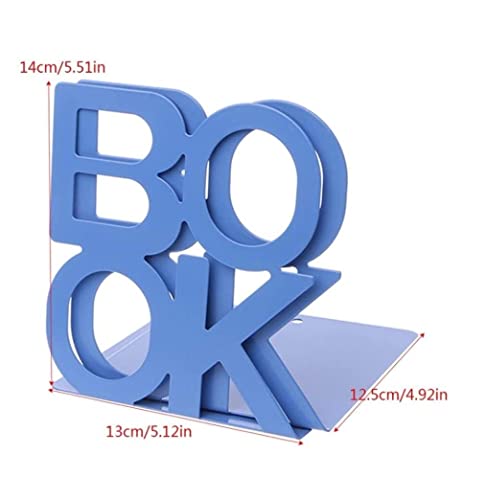 Book Stopper Bookends Alphabet Shaped Metal Bookends Iron Support Holder Desk Stands for Books Book Stand Book Stand Book Ends Gift ( Color : Blue )