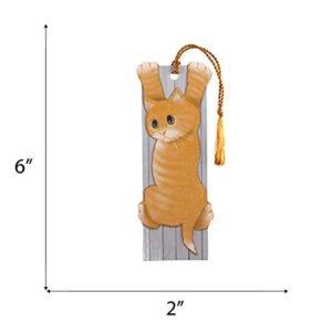Hello Me to Remember Goldtone Kitty 6 x 2 Cardstock Bookmark with Tassel Pack of 12