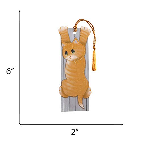 Hello Me to Remember Goldtone Kitty 6 x 2 Cardstock Bookmark with Tassel Pack of 12