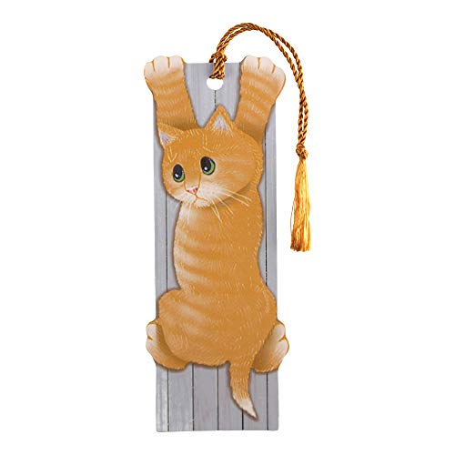 Hello Me to Remember Goldtone Kitty 6 x 2 Cardstock Bookmark with Tassel Pack of 12