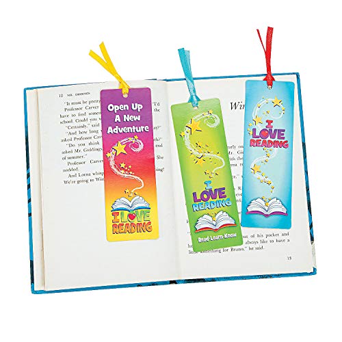 Fun Express I Love Reading Bookmarks - 24 Pieces - Educational and Learning Activities for Kids