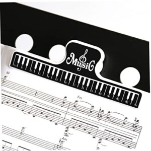 Havamoasa 2Pcs Music Book Clip Plastic Sheet Music Holders Page Marker Clips File Clips for Shops Home Office and School Black