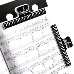 Havamoasa 2Pcs Music Book Clip Plastic Sheet Music Holders Page Marker Clips File Clips for Shops Home Office and School Black