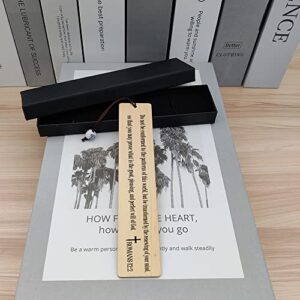 Unique Gifts Bookmark for Bible, Handmade Natural Wood Bookmarks with Tassel, Wooden Handmade Bookmarks Carving Gift Box Set Students, Men and Women(Romans12:2)