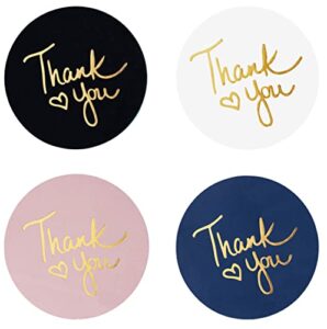 2 inch thank you stickers | 500 thank you stickers for small business| self-adhesive & waterproof stickers with 4 beautiful colors | strong and durable (classic, 2 inch)