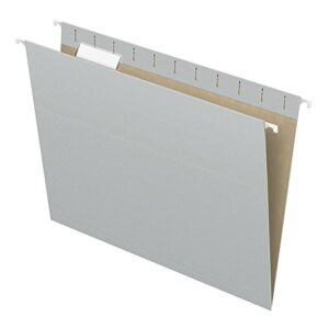 pendaflex recycled hanging folders, letter size, gray, 1/5 cut, 25/bx (81604)