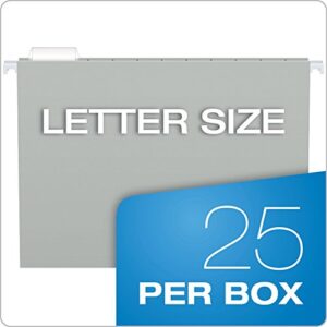 Pendaflex Recycled Hanging Folders, Letter Size, Gray, 1/5 Cut, 25/BX (81604)