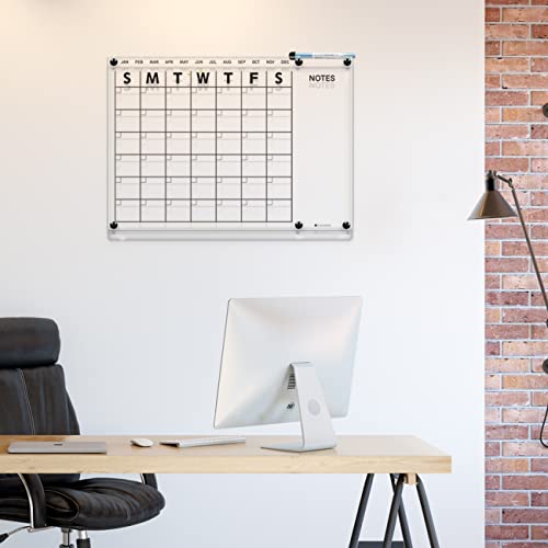 Acrylic Dry Erase Calendar for Wall 23”x16“ Clear Acrylic Wall Calendar White Board Calendar Home Office Calendar