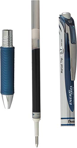 Pentel Refill Ink for EnerGel RTX Retractable Gel Pen, 12 Pack, 0.7mm, Medium Point, Navy Blue (LR7-CA)