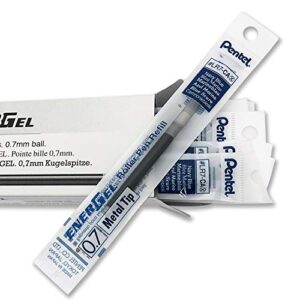 Pentel Refill Ink for EnerGel RTX Retractable Gel Pen, 12 Pack, 0.7mm, Medium Point, Navy Blue (LR7-CA)