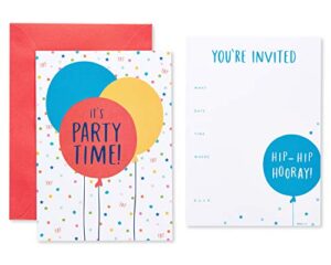 american greetings party invitations and envelopes perfect for any birthday or special occasion, multi color balloons (25-count)