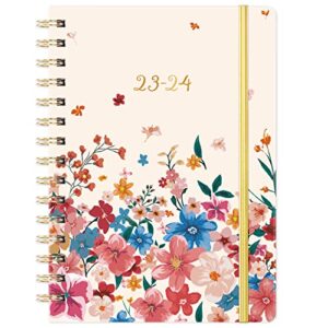 planner 2023-2024 – 2023-2024 planner, july 2023 – june 2024, weekly & monthly planner 2023-2024 with monthly tabs, 6.4″ x 8.5″, inner pocket, thick paper, colorful flower