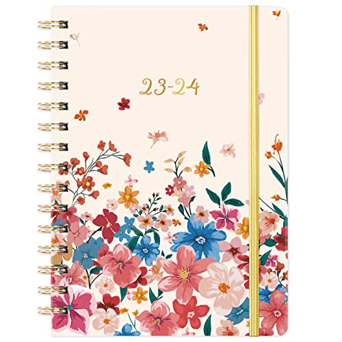 Planner 2023-2024 - 2023-2024 Planner, July 2023 - June 2024, Weekly & Monthly Planner 2023-2024 with Monthly Tabs, 6.4" x 8.5", Inner Pocket, Thick Paper, Colorful Flower