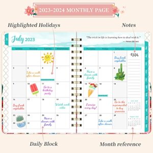 Planner 2023-2024 - 2023-2024 Planner, July 2023 - June 2024, Weekly & Monthly Planner 2023-2024 with Monthly Tabs, 6.4" x 8.5", Inner Pocket, Thick Paper, Colorful Flower