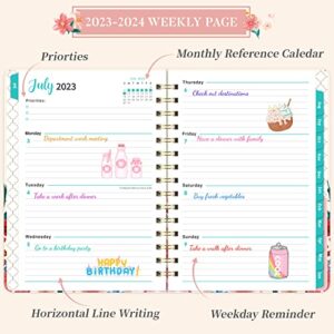 Planner 2023-2024 - 2023-2024 Planner, July 2023 - June 2024, Weekly & Monthly Planner 2023-2024 with Monthly Tabs, 6.4" x 8.5", Inner Pocket, Thick Paper, Colorful Flower