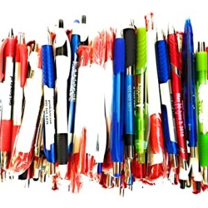 Wholesale Lot of 100 Misprint Ink Pens Ball Point Plastic Retractable Pens Mixed