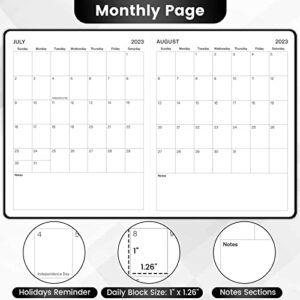 Planner 2023-2024 - July 2023-June 2024, 2023-2024 Weekly & Monthly Planner, 8" x 10", Academic Planner 2023-2024 with Note Page for Each Week, Hardcover, Pen Loop, Elastic Band, Inner Pocket - Black