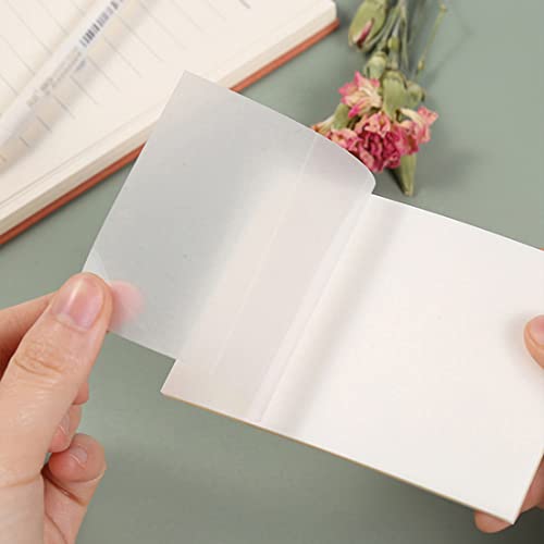 Transparent Sticky Notes, 100 Sheets Waterproof Self-Adhesive Pad, Transparent Sticky Note Pads for Reading, Studying, Home, Office, School